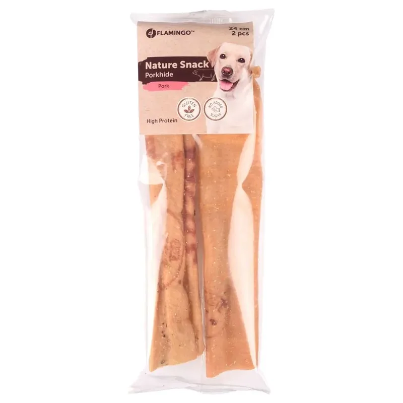Rouleau De Porc Naturel-friandise Pour Chien 2 Pièces de Flamingo – photo produit 2 sur 2