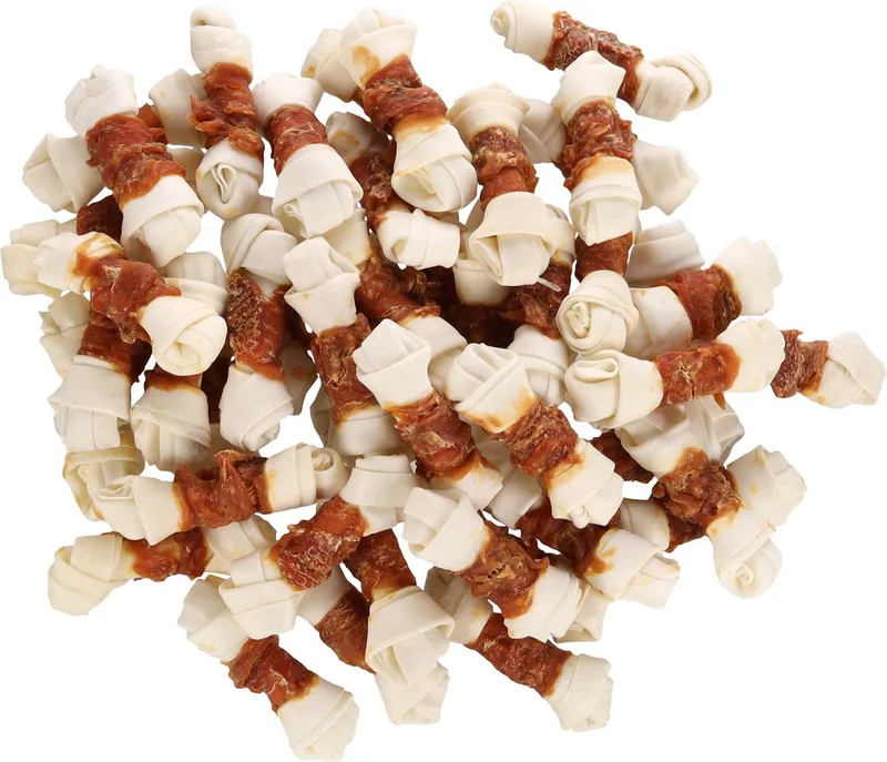 hondensnack – R'Hide Geknoopt Been Wit met kip – 11 cm – glutenvrij – zonder toegevoegde suikers – 46 stuks – 1,61 kg by Flamingo – product photo 1 of 2
