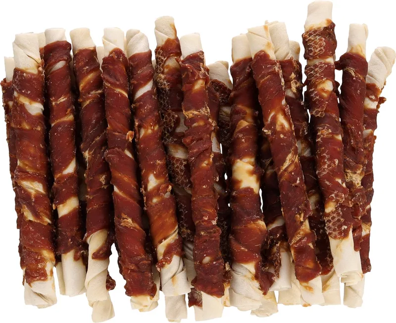 hondensnack – R'Hide Staaf met eend – 25 cm – ∅ 3 cm – glutenvrij – zonder toegevoegde suikers – 25 stuks – 2 kg by Flamingo – product photo