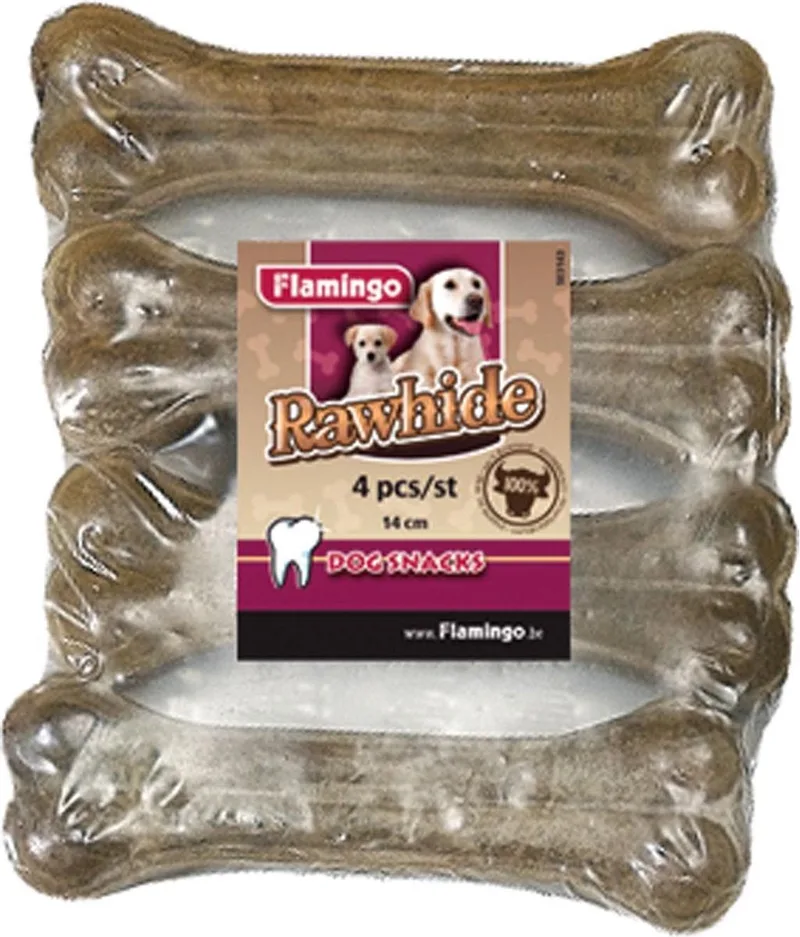 Hondensnack Rawhide Been 14 cm 4 stuks - 220 gr - 4 stuks x 14 cm by Flamingo – product photo