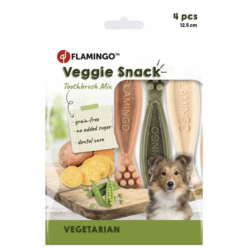 Dentifrice Pour Chien Veggie Snack 4 Pièces de Flamingo – photo produit 2 sur 2