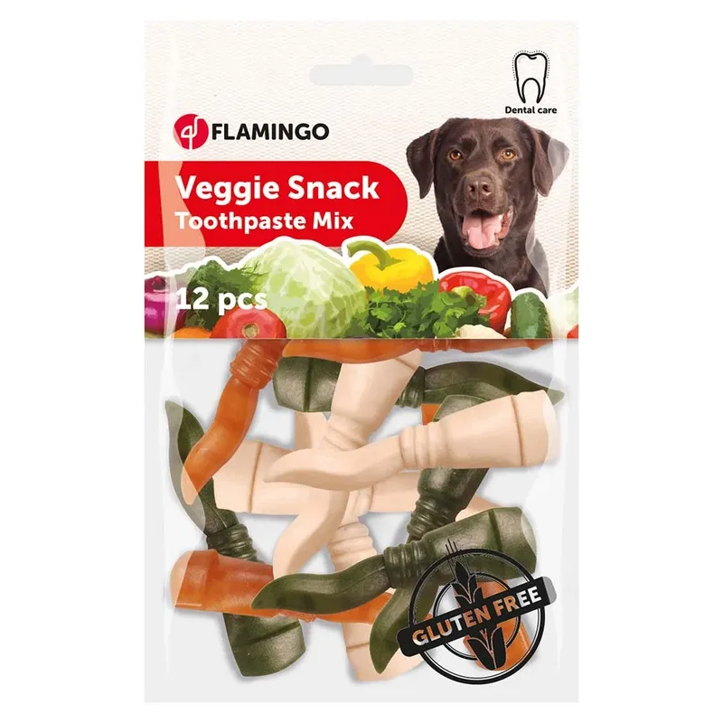 Dentifrice Pour Chien Veggie Snack 12 Pièces de Flamingo – photo produit 4 sur 4