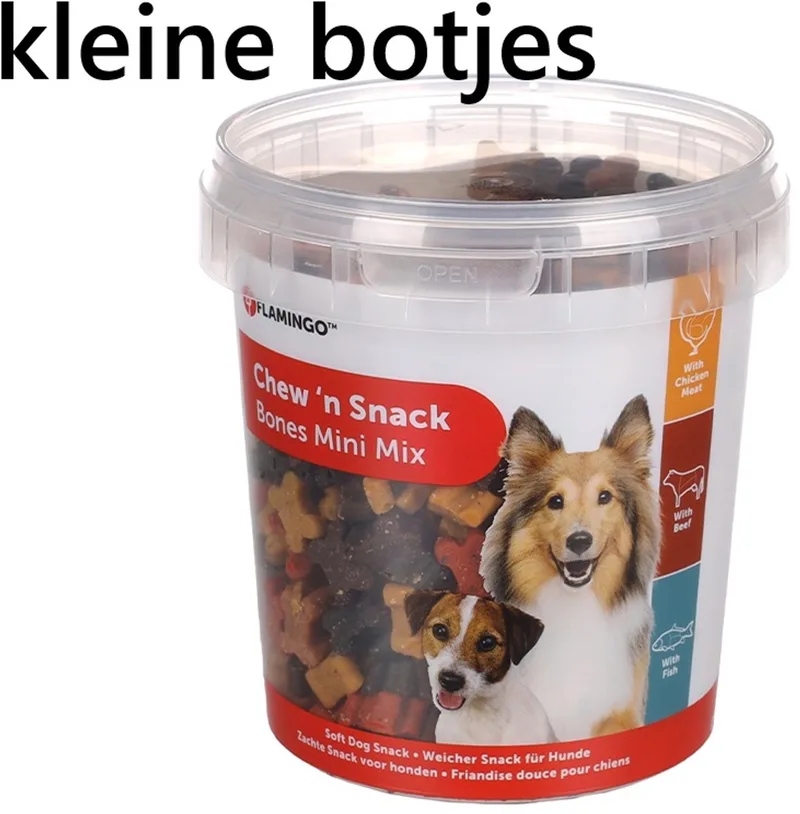 hondensnacks - chew'n snacks kip en zalm - soft - kleine beentjes - 500 gr training snacks . by Flamingo – product photo