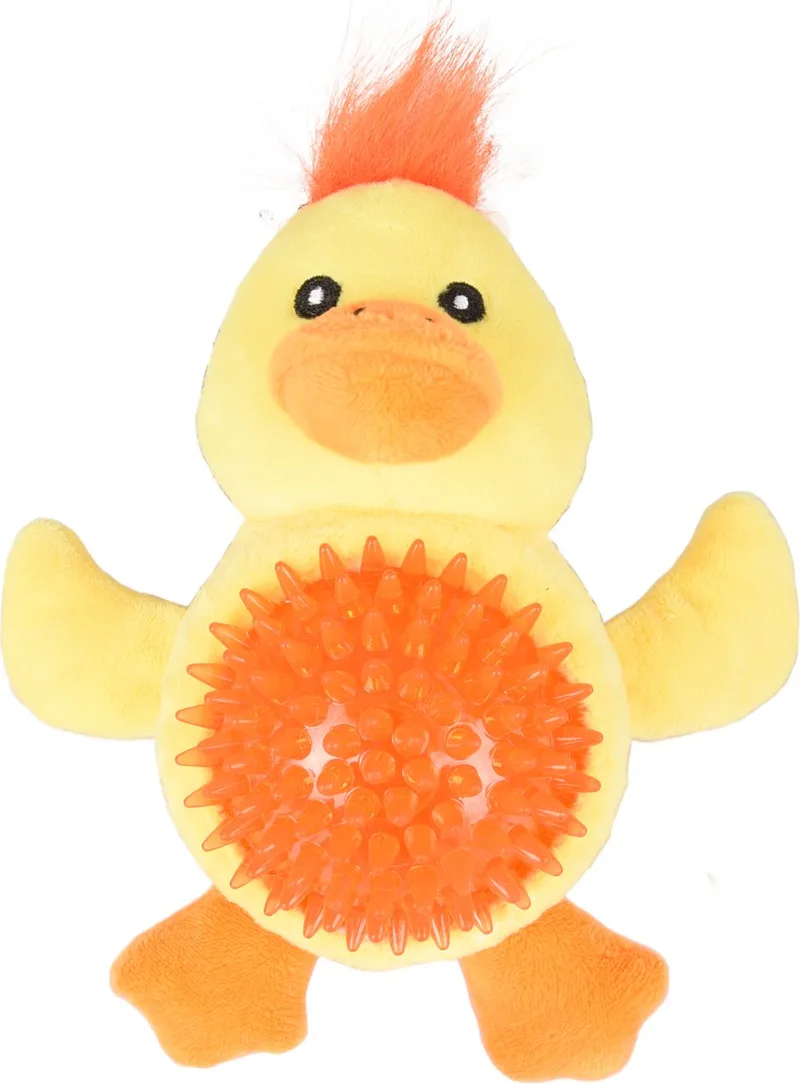 Hondenspeelgoed Ando eend - 16 cm van Flamingo in Geel – productfoto