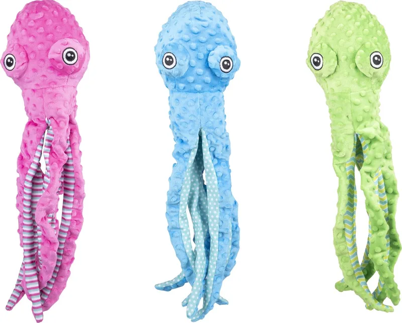 hondenspeelgoed – Bubbly Octopus L 60cm – pluche hondenspeeltje met squeaker – octopusknuffel voor grote honden – kleur willekeurig by Flamingo in Pink, Blue, Groen1 – product photo