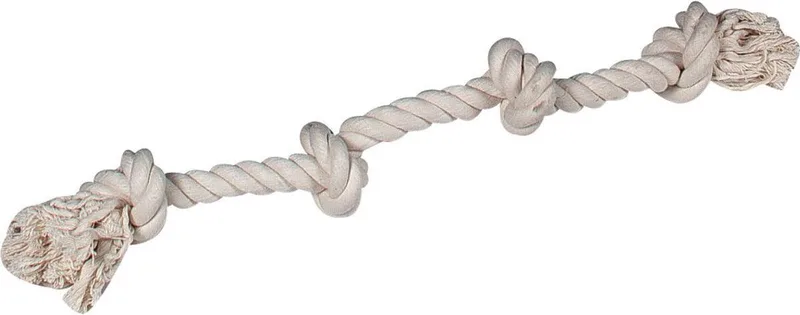 Hondenspeelgoed Cotton Bone Jack met 4 Knopen - 60 cm van Flamingo in Wit – productfoto 1 van 2