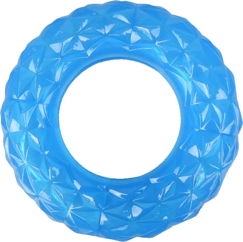 Hondenspeelgoed Crystal Ring Feeder - 13 cm by Flamingo in Blue – product photo