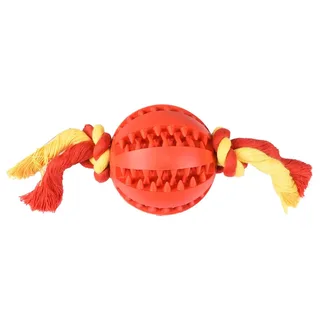 Hondenspeelgoed dental bal met koord - Rood/Blauw/Roze - 20 x 7 x 7 cm by Flamingo in Red – product photo 3 of 5