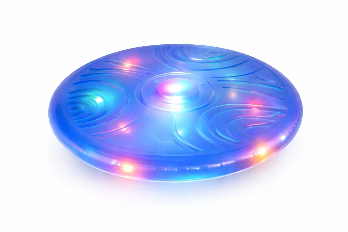 Hondenspeelgoed – Flamingo Bordy Blauw – Ø 20cm – LED verlichting – drijvend – TPR – werkt op 3x LR41 – zomer – buitenspeelgoed – voor alle honden von Flamingo in Frisbee – Produktfoto