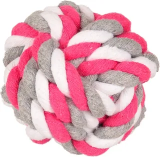 Hondenspeelgoed Fuchsia Knoopbal - Roze/Grijs/Wit - 8.5 cm by Flamingo in Pink – product photo 1 of 2