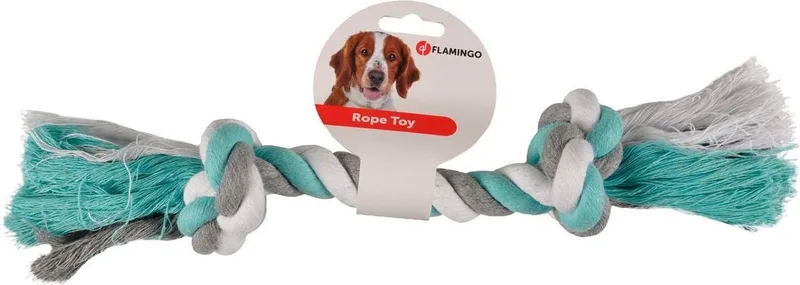 Hondenspeelgoed Jim Knoopbeen Flos Munt - Blauw - M - 31 x 5.5 x 6 cm von Flamingo in Weiß – Produktfoto 1 von 3