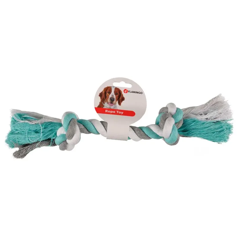 Hondenspeelgoed Jim Knoopbeen Flos Munt - Blauw - M - 31 x 5.5 x 6 cm von Flamingo in Weiß – Produktfoto 2 von 3