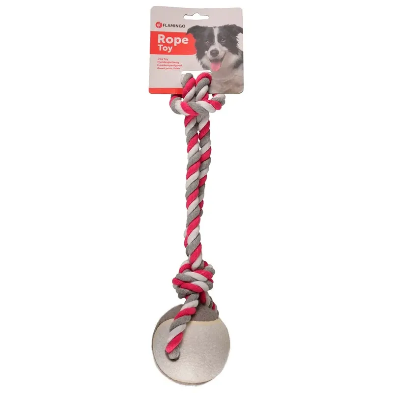 Hondenspeelgoed Jim met Tennisbal - 40 cm von Flamingo in Rot – Produktfoto 5 von 5