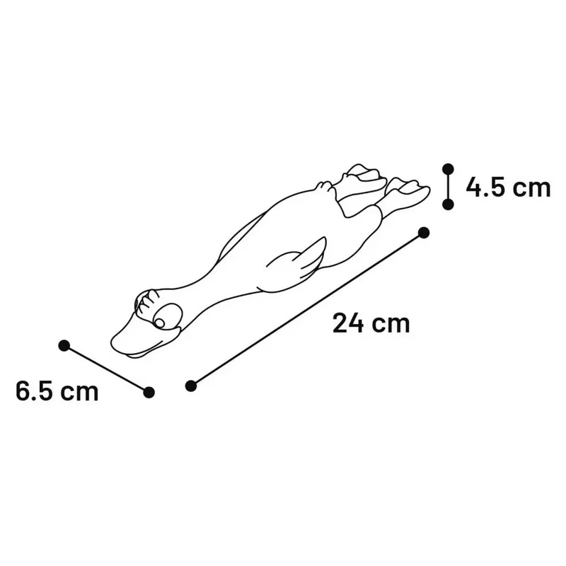 Hondenspeelgoed Latex anka - 24 x 6.5 x 4.5 cm by Flamingo in Yellow – product photo 3 of 3
