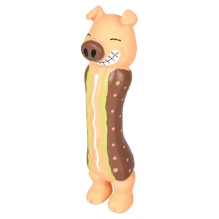 Hondenspeelgoed Latex Dier in Hotdog - Geel/Bruin - 6 x 5.5 x 21 cm by Flamingo in Yellow – product photo 3 of 3