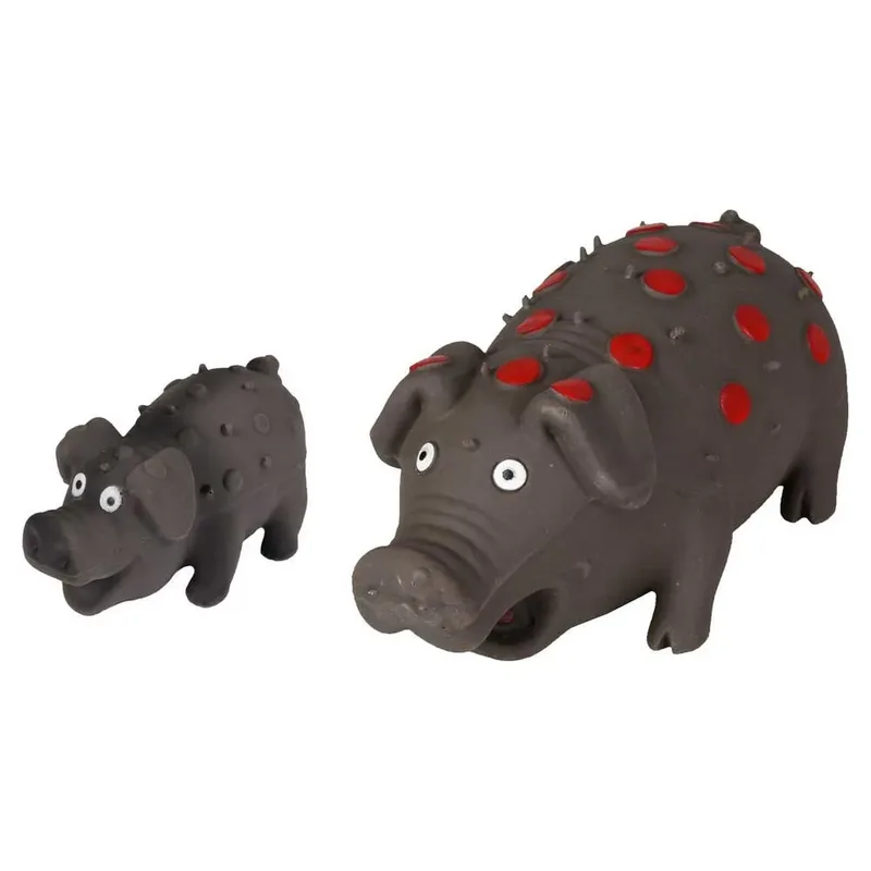 Hondenspeelgoed Latex Varken Stip - 18 x 8 x 8 cm von Flamingo in Schwarz – Produktfoto 2 von 2