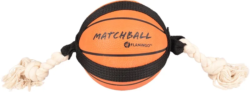 Hondenspeelgoed – Matchball basketbal met touw – Flamingo hondenspeelgoed – hondentouw – hond bal – honden bal – 40 cm – oranje de Flamingo en Oranje m – photo produit