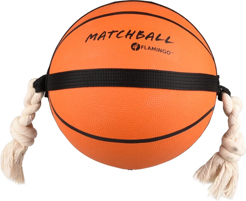 Hondenspeelgoed – Matchball basketbal met touw – Flamingo hondenspeelgoed – hondentouw – hond bal – honden bal – 53,5 cm – oranje von Flamingo in Oranje L – Produktfoto
