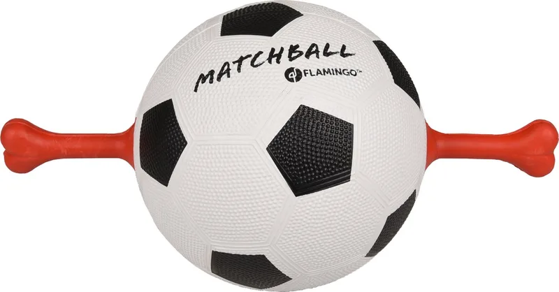 Hondenspeelgoed matchball voetbal - 19 cm by Flamingo in Black – product photo