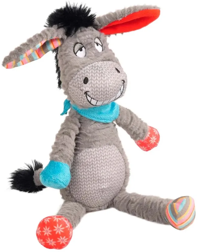 hondenspeelgoed – Molly Ezel 34cm – pluche knuffel met squeaker – zacht hondenspeeltje voor binnen von Flamingo in Grau – Produktfoto 1 von 2