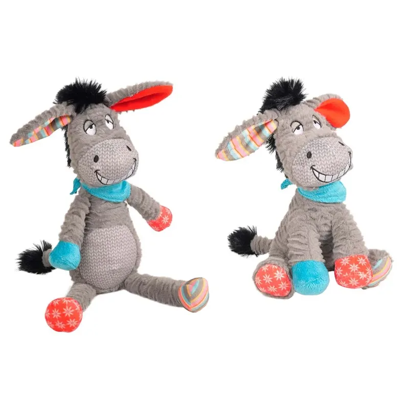 hondenspeelgoed – Molly Ezel 34cm – pluche knuffel met squeaker – zacht hondenspeeltje voor binnen von Flamingo in Grau – Produktfoto 2 von 2