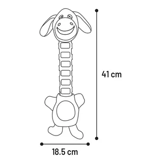 Hondenspeelgoed NECKI Ezel - Pluche - 41 x 18.5 cm by Flamingo in Grey – product photo 3 of 3