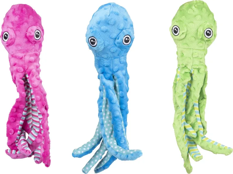 hondenspeelgoed – pluche hondenspeeltje – piepend speelgoed hond – Bubbly Octopus Meerdere Kleuren – 39 cm by Flamingo in Blue – product photo 1 of 6