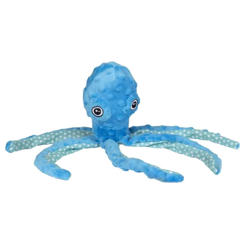 hondenspeelgoed – pluche hondenspeeltje – piepend speelgoed hond – Bubbly Octopus Meerdere Kleuren – 39 cm by Flamingo in Blue – product photo 3 of 6