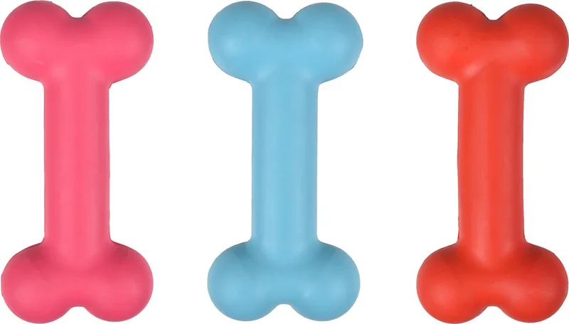 Hondenspeelgoed Rubber been - Roze/Rood/Blauw - 17 x 8.5 x 4.5 cm by Flamingo in Pink – product photo