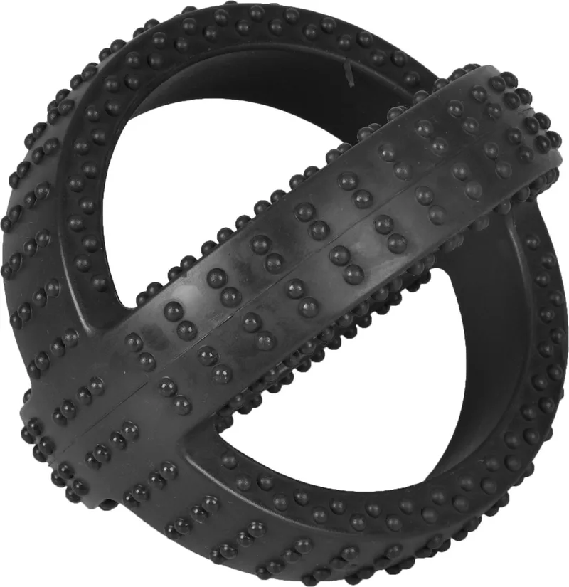 Hondenspeelgoed Rubber Gladiator Cross Ball - L - 17.5 x 17.5 x 17.5 cm de Flamingo en Noir – photo produit 1 sur 2