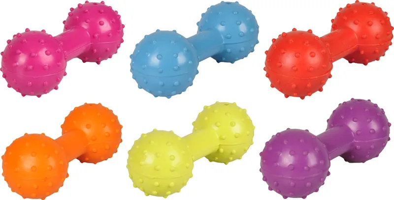 Hondenspeelgoed rubber halter met bel - Roze/Blauw/Rood/Oranje/Geel/Paars - 12 x 4.5 x 4.5 cm de Flamingo en Willekeurig – photo produit