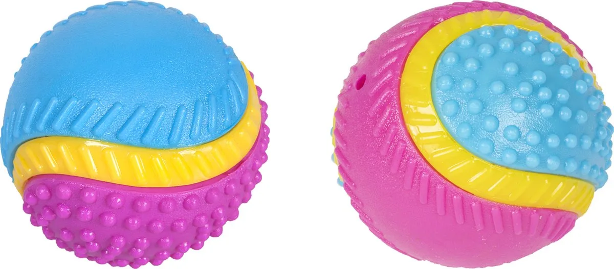 Hondenspeelgoed Senses Ball - 8 x 8 x 8 cm de Flamingo en Multicolore – photo produit