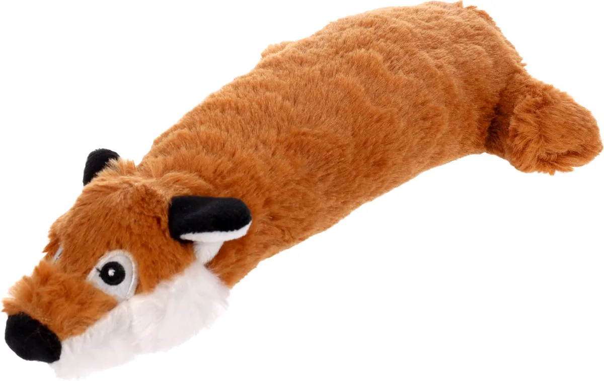 hondenspeelgoed – Shaky Vos Bruin 33cm – pluche speeltje zonder vulling – piepend knuffelspeelgoed voor honden van Flamingo in Bruin2 – productfoto