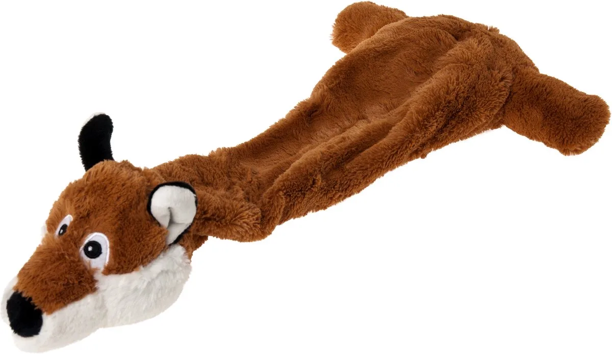 hondenspeelgoed – Shaky Vos Donkerbruin 46cm – pluche hondenspeeltje zonder vulling – piepspeelgoed voor honden van Flamingo in Bruin1 – productfoto
