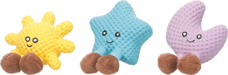 Hondenspeelgoed - Speelgoed Brighty Zon & Ster & Maan Meerdere kleuren - 9 x 5,5 x 9,3cm - 1st by Flamingo – product photo