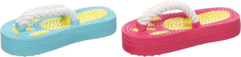 Hondenspeelgoed - Speelgoed Flippe Slipper met touw Meerdere kleuren - 17,5 x 7,7 x 5,6cm - 1st by Flamingo – product photo