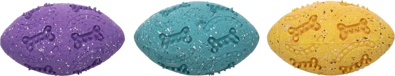 Hondenspeelgoed - Speelgoed Freckles Rugbybal Meerdere kleuren - 14 x 8 x 8cm - 1st by Flamingo – product photo