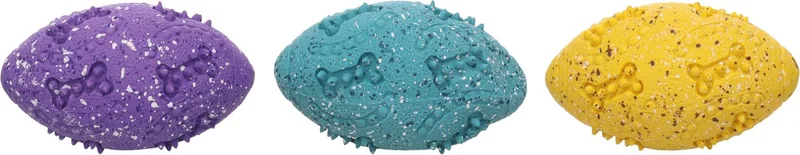 Hondenspeelgoed - Speelgoed Freckles Rugbybal Meerdere kleuren - 11,8 x 6,8 x 6,8cm - 1st by Flamingo – product photo