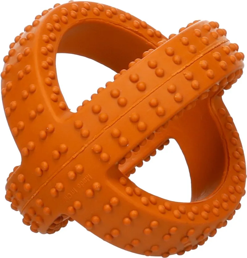 Hondenspeelgoed - Speelgoed Gladiator Cross bal Oranje - 10 x 10 x 10cm - 1st de Flamingo – photo produit