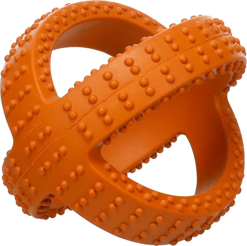 Hondenspeelgoed - Speelgoed Gladiator Cross bal Oranje - 14 x 14 x 14cm - 1st by Flamingo – product photo