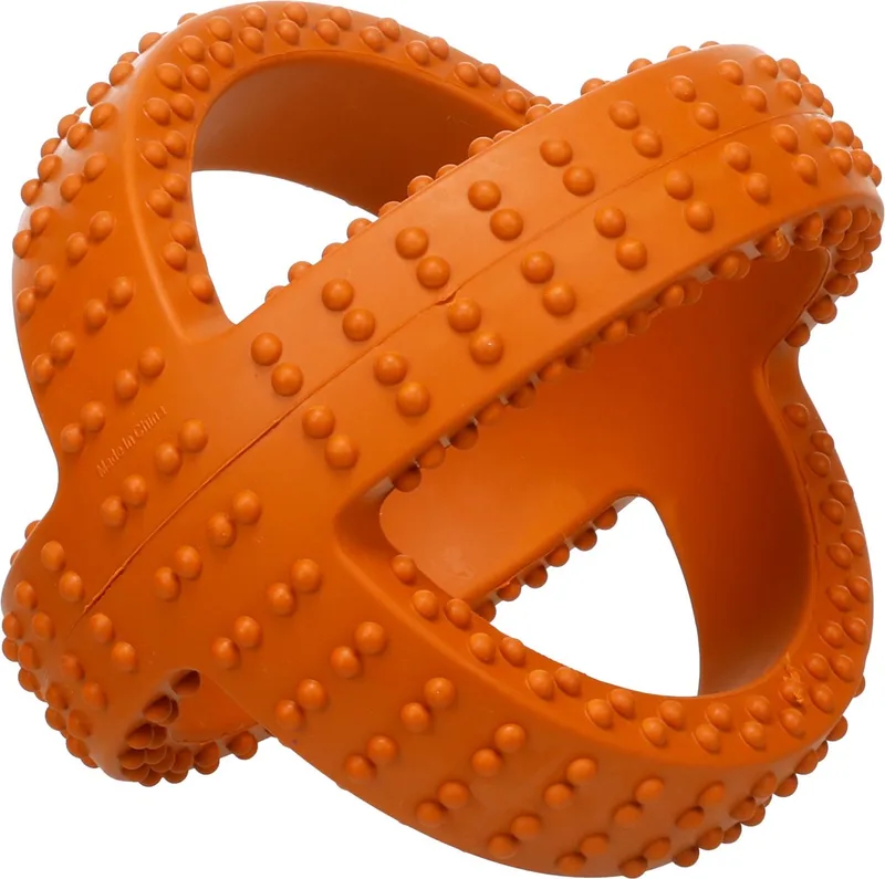 Hondenspeelgoed - Speelgoed Gladiator Cross bal Oranje - 17,5 x 17,5 x 17,5cm - 1st de Flamingo – photo produit