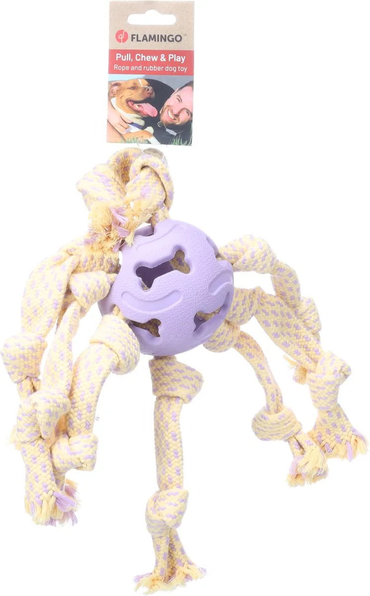 Hondenspeelgoed - Speelgoed Joanie Bal Octopus Paars - 38 x 38 x 10cm - 1st de Flamingo – photo produit