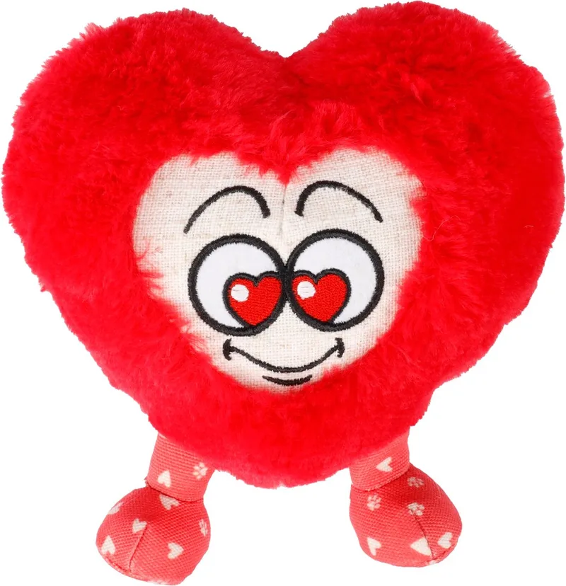 Hondenspeelgoed - Speelgoed Lieve Hart met pootjes Rood - 17 x 7,5 x 16cm - 1st by Flamingo – product photo