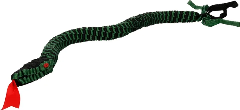 Hondenspeelgoed - Speelgoed Madu Slang Groen & Zwart - 80 x 4,5 x 3cm - 1st by Flamingo – product photo