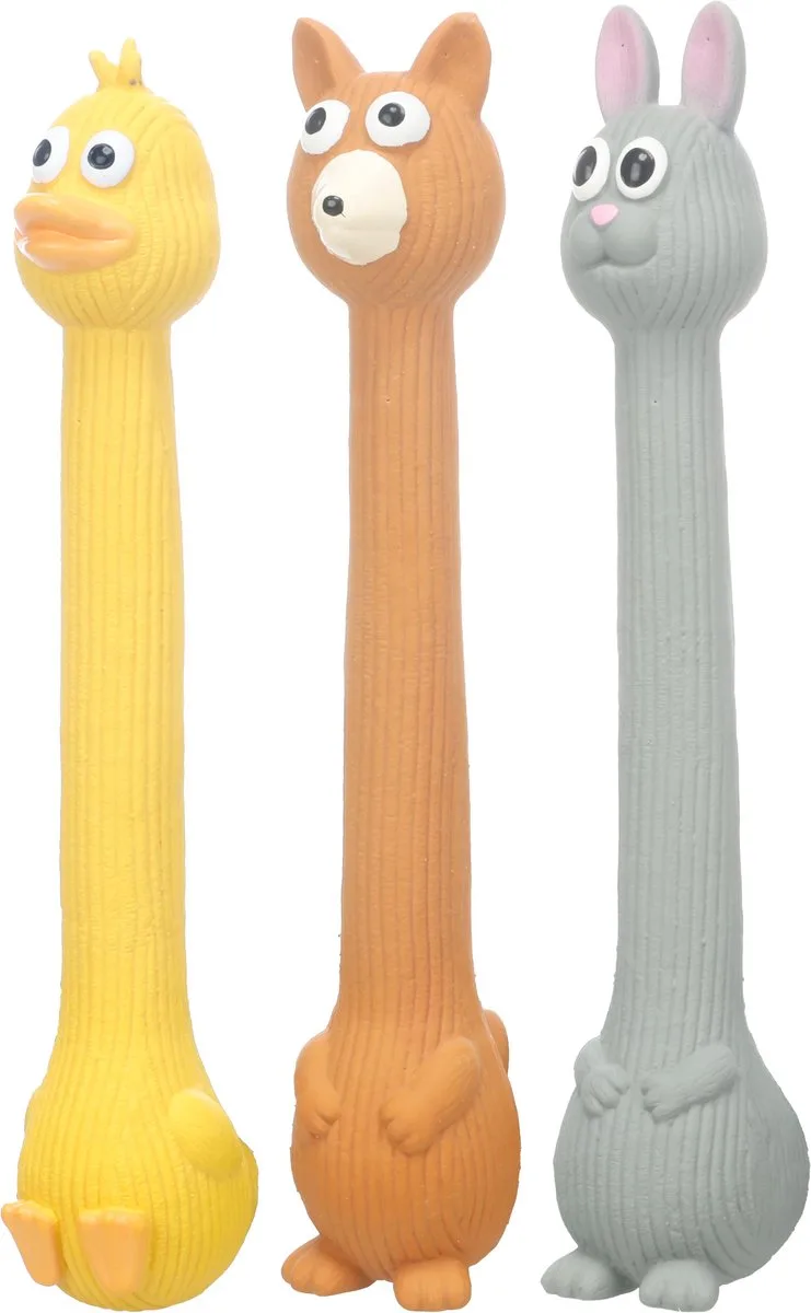 Hondenspeelgoed - Speelgoed Nibe Eend & Vos & Konijn Meerdere kleuren - 4,9 x 7,7 x 29,5cm - 1st de Flamingo – photo produit