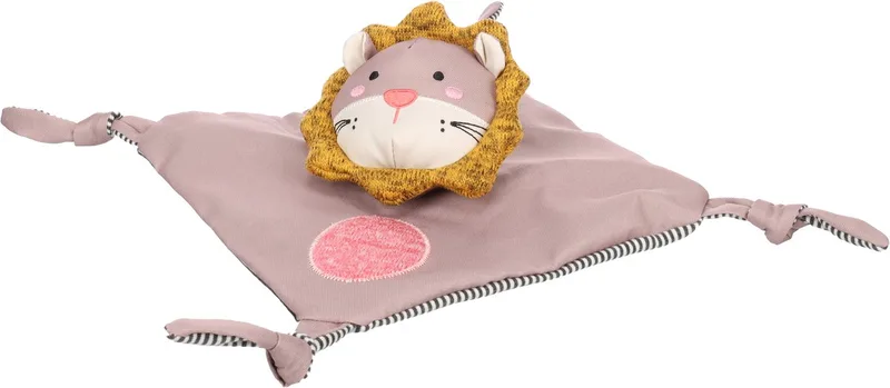 Hondenspeelgoed - Speelgoed Puppy Britty Knuffeldoek & Leeuw Plat Taupe - 34 x 34 x 5cm - 1st fra Flamingo – produktbillede