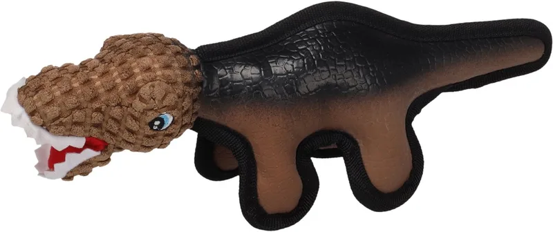 Hondenspeelgoed - Speelgoed Saura Dinosaurus Bruin - 7 x 30 x 10,5cm - 1st by Flamingo – product photo