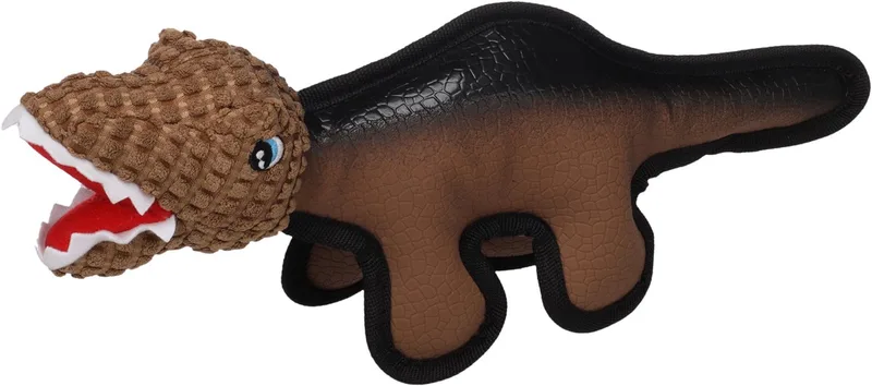 Hondenspeelgoed - Speelgoed Saura Dinosaurus Bruin - 9,3 x 38 x 13cm - 1st by Flamingo – product photo