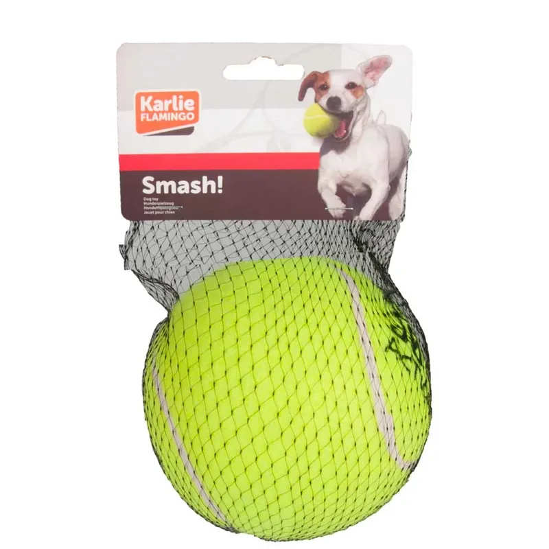 Hondenspeelgoed tennisbal - 13 cm by Flamingo in Yellow – product photo 2 of 2