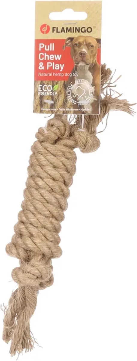 Hondenspeelgoed - Touw Met 4 Knopen - 27CM van Flamingo in Beige – productfoto